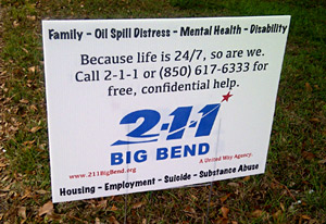 2-1-1 Yard Sign Photo